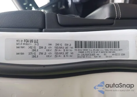 2015 Jeep Grand Cherokee Limited из США, поврежденный, VIN 1C4RJFBG4FC819876